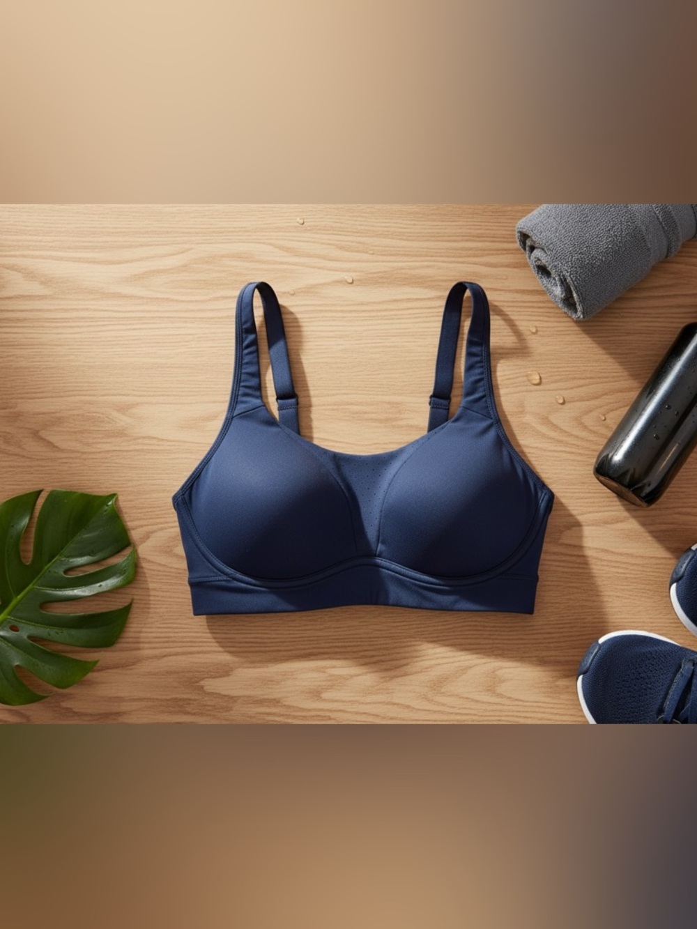 Lululemon Athletica Run Times High Support Blue Sports Bra 32D Running Gym‎